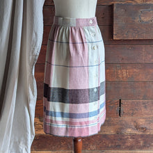 Load image into Gallery viewer, 80s Vintage Pink and White Plaid Skirt