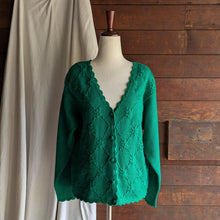 Load image into Gallery viewer, 90s Vintage Embroidered Green Cardigan