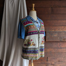 Load image into Gallery viewer, 90s Vintage Plus Size Harvest Embroidered Knit Vest