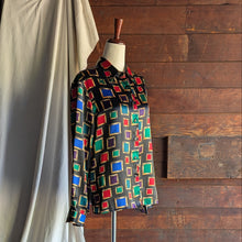 Load image into Gallery viewer, 90s Vintage Satin Long Sleeve Jewel Tone Blouse