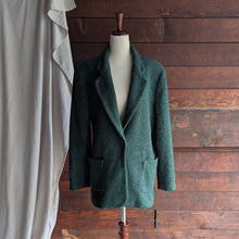 Load image into Gallery viewer, 80s Vintage Green Wool Tweed Blazer