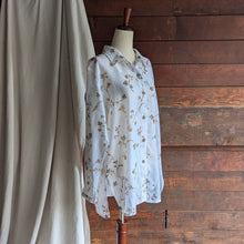 Load image into Gallery viewer, Y2K Sheer White Botanical Long Blouse