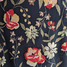 Load image into Gallery viewer, Y2K Vintage Black Floral Rayon Skirt