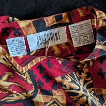 Load image into Gallery viewer, 80s/90s Vintage Red Heraldry Print Blouse