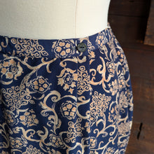 Load image into Gallery viewer, 90s Vintage Ornate Navy Wrap Skirt