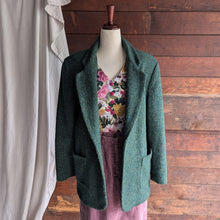 Load image into Gallery viewer, 80s Vintage Green Wool Tweed Blazer