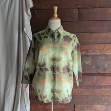 Load image into Gallery viewer, Y2K Vintage Plus Size Green Sheer Button Up Shirt