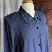 Load image into Gallery viewer, 90s Vintage Plus Size Dressy Navy Rayon Blend Coat