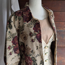 Load image into Gallery viewer, 90s Vintage Tan Layered Dress With Attached Lace Vest