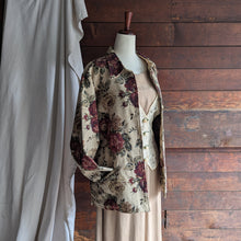 Load image into Gallery viewer, 90s Vintage Tan Layered Dress With Attached Lace Vest