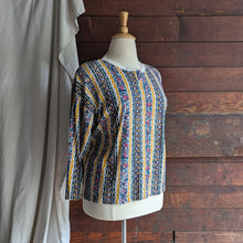 Load image into Gallery viewer, 90s Vintage Plus Size Yellow Stripe Pattern Henley Shirt