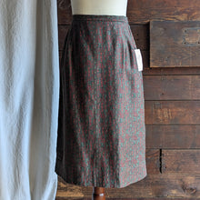 Load image into Gallery viewer, 70s Vintage Olive Green and Red Pencil Skirt