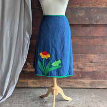 Load image into Gallery viewer, 70s Vintage Denim Wrap Skirt