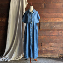 Load image into Gallery viewer, 90s Vintage Maxi Denim Shirt Dress