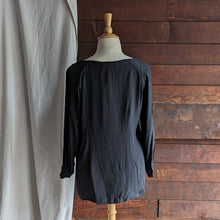 Load image into Gallery viewer, Plus Size Black Silk Blouse
