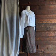 Load image into Gallery viewer, 70s Vintage Olive Green and Red Pencil Skirt