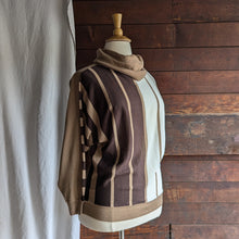 Load image into Gallery viewer, 80s Vintage Plus Size Coffee-and-Cream Dolman Sleeve Sweater