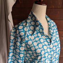 Load image into Gallery viewer, 70s Vintage Semi-Sheer Teal Shirt