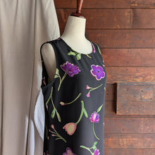 Load image into Gallery viewer, Y2K Vintage Purple and Black Floral Sleeveless Dress