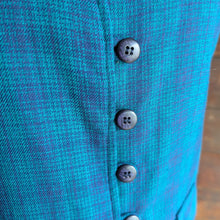 Load image into Gallery viewer, 90s Vintage Teal Plaid Vest