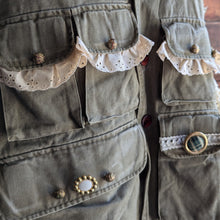 Load image into Gallery viewer, Upcycled 'Fishing Net' Lace-Trimmed Fishing Vest