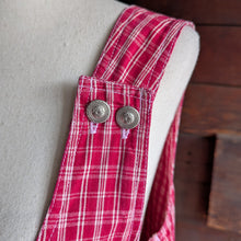 Load image into Gallery viewer, 90s Vintage Red Plaid Gingham Overall Pinafore Dress