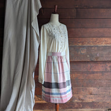 Load image into Gallery viewer, 80s Vintage Pink and White Plaid Skirt