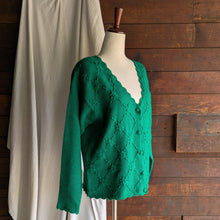 Load image into Gallery viewer, 90s Vintage Embroidered Green Cardigan
