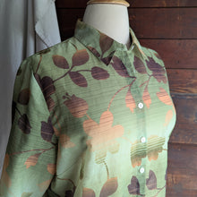 Load image into Gallery viewer, Y2K Vintage Plus Size Green Sheer Button Up Shirt
