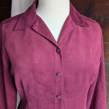 Load image into Gallery viewer, 90s Vintage Burgundy Button Front Dress