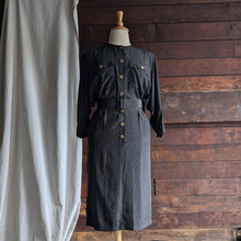 Load image into Gallery viewer, 80s Vintage Polyester Maxi Dress with Belt