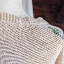 Load image into Gallery viewer, 90s Vintage Cream Embroidered Floral Cardigan