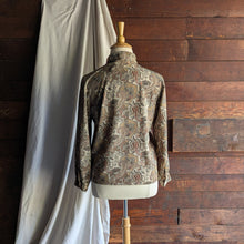 Load image into Gallery viewer, 90s Vintage Tan and Brown Paisley Long Sleeve Blouse