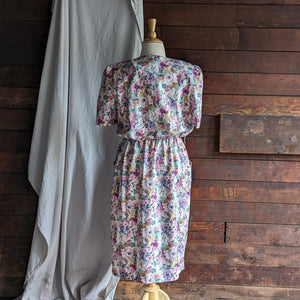 80s/90s Vintage Floral Print Dress