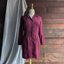 Load image into Gallery viewer, 90s Vintage Burgundy Button Front Dress