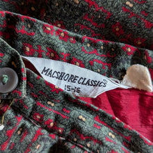 Load image into Gallery viewer, 70s Vintage Olive Green and Red Pencil Skirt