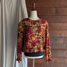 Load image into Gallery viewer, 80s/90s Vintage Red Heraldry Print Blouse