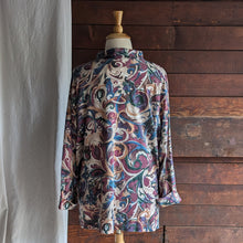 Load image into Gallery viewer, Upcycled Plus Size "Beetle in a Net" Asymmetrical Turtleneck