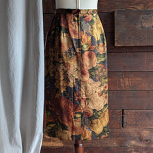 Load image into Gallery viewer, 90s Vintage Earthy Floral Satin Silk Skirt