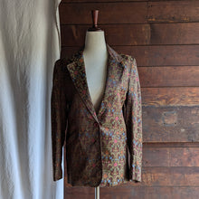 Load image into Gallery viewer, 90s Vintage Brown Satin Brocade Blazer
