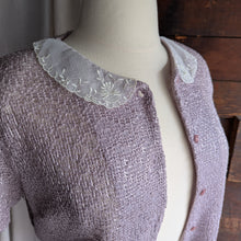 Load image into Gallery viewer, 90s Vintage Lavender Short Sleeve Knit Jacket