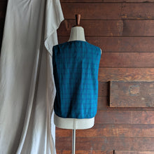 Load image into Gallery viewer, 90s Vintage Teal Plaid Vest