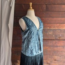 Load image into Gallery viewer, 90s Vintage Dusty Blue Crushed Velvet Vest