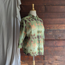 Load image into Gallery viewer, Y2K Vintage Plus Size Green Sheer Button Up Shirt