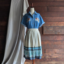 Load image into Gallery viewer, 90s Vintage Embroidered Birdhouse Denim Shirt