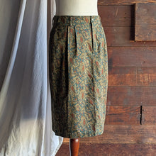 Load image into Gallery viewer, 90s Vintage Green Paisley Pencil Skirt