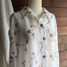 Load image into Gallery viewer, Y2K Sheer White Botanical Long Blouse