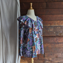 Load image into Gallery viewer, 90s Vintage Plus Size Ruffled Jersey Knit Blouse