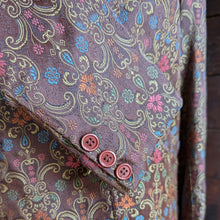 Load image into Gallery viewer, 90s Vintage Brown Satin Brocade Blazer