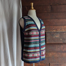 Load image into Gallery viewer, 90s Vintage Plus Size Wool Blend Blue Sweater Vest